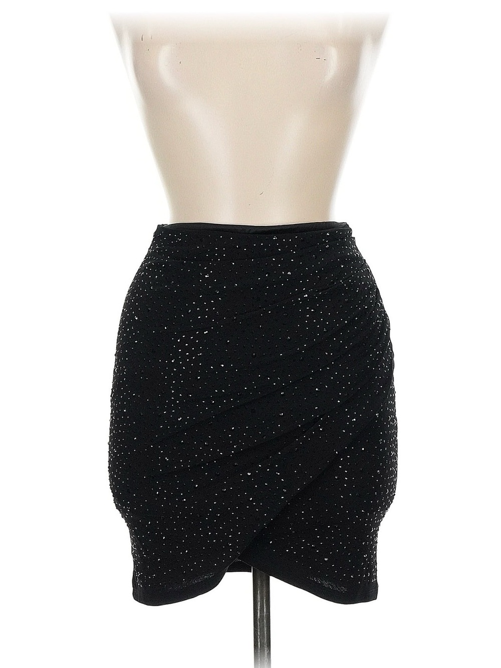 Windsor Black Embellished Ruched Mini Skirt